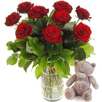 VDAY 2019 - Exquisite Roses and Teddy - Valentine's Day