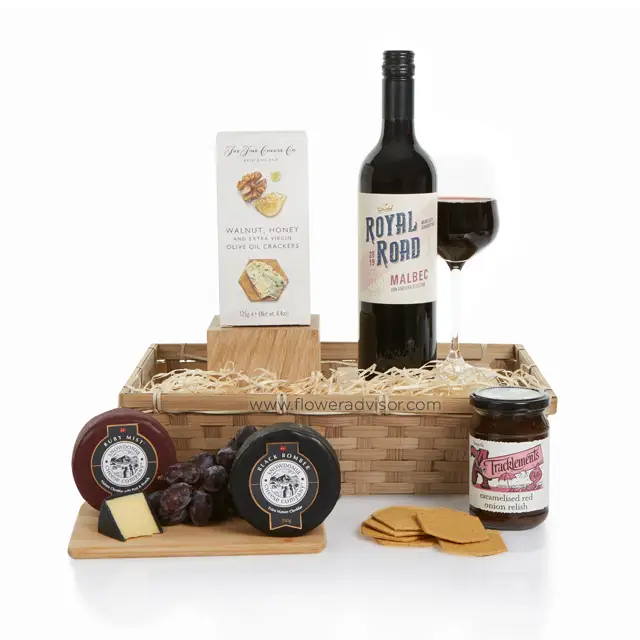 Wine and Cheese Gift Hamper - Wine Gifts Basket