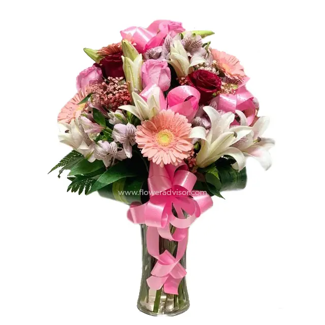 Romance Lilies and Roses - Hand Bouquets