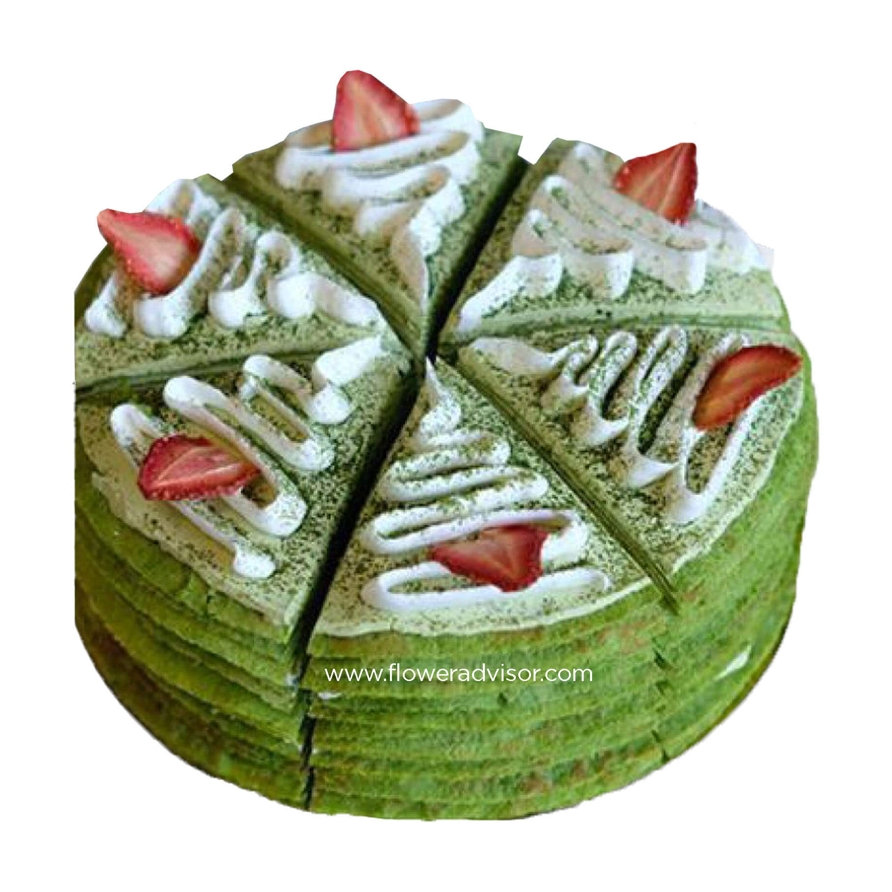 Matcha Azuki Bean Mille Crepe Cake