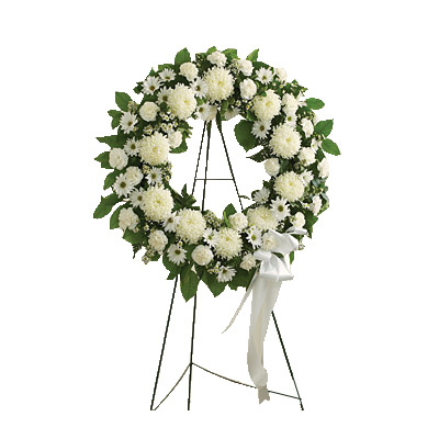 White Standing Wreath - Condolence