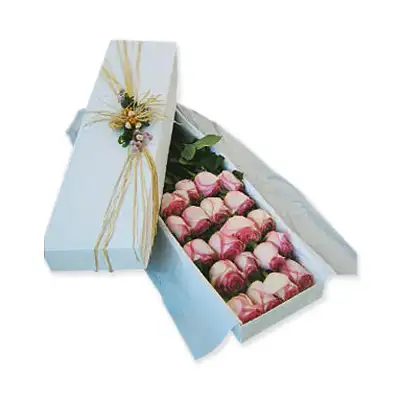 20 Pink Roses in Box
