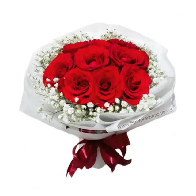 Elegant 10 Red Roses Bouquet - Jacqueline