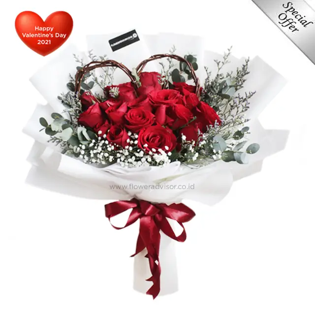 Red Rose Bouquet - I Heart You Lots (Special Offer)