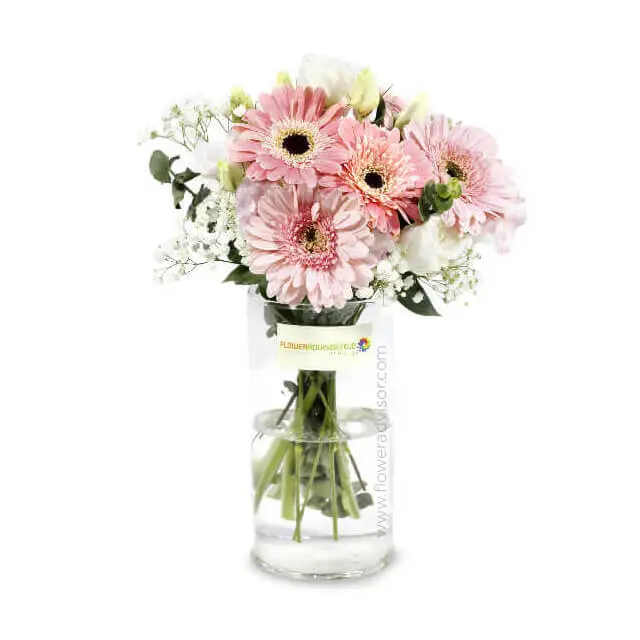 Gerberas Vase Arrangement - Joyful  Giving