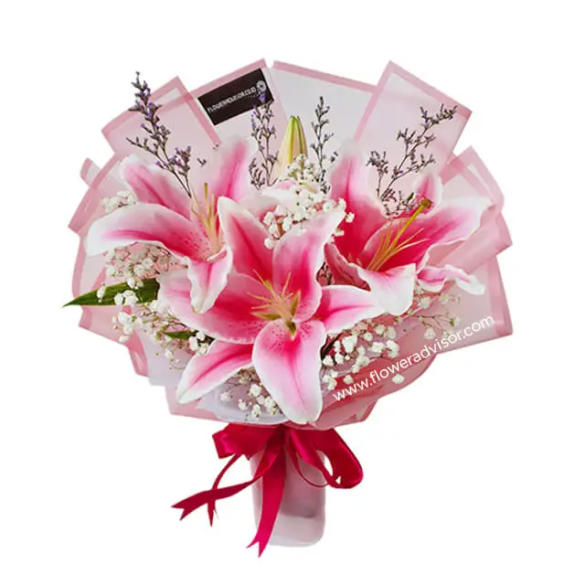 Chic Bouquet with Lilies - Harvest Bounty
