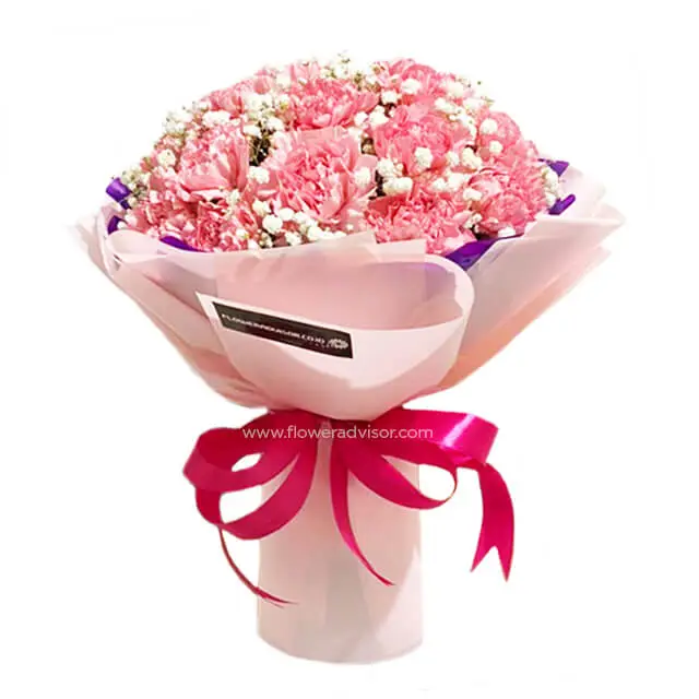 Medium Carnation Birthday Bouquet - Silky Bloom