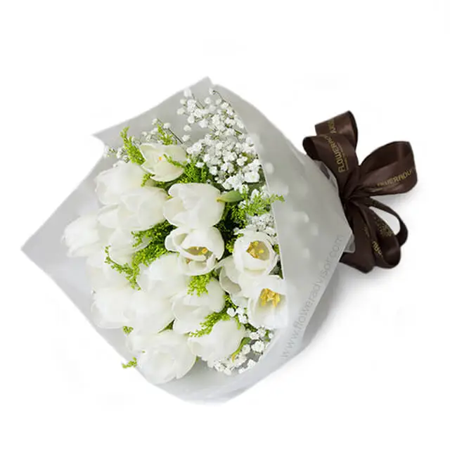 Elegant White Tulips Bouquet - Like A White Piano