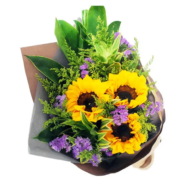 Three Sunflowers Bouquet - Three Sunshines