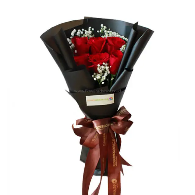 6 Red Rose Bouquet - The Reds