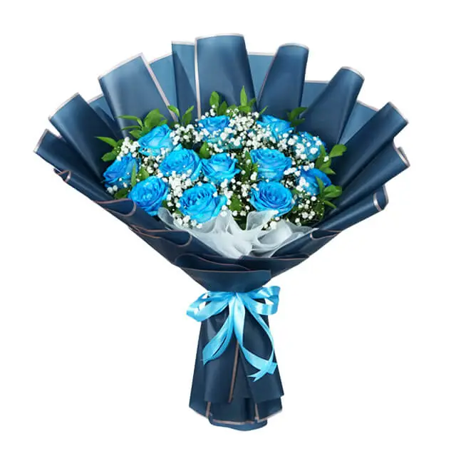 12 Blue Rose Buquet Harmony