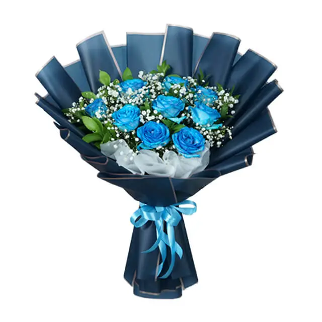 9 Blue Rose  Bouquet Wonder