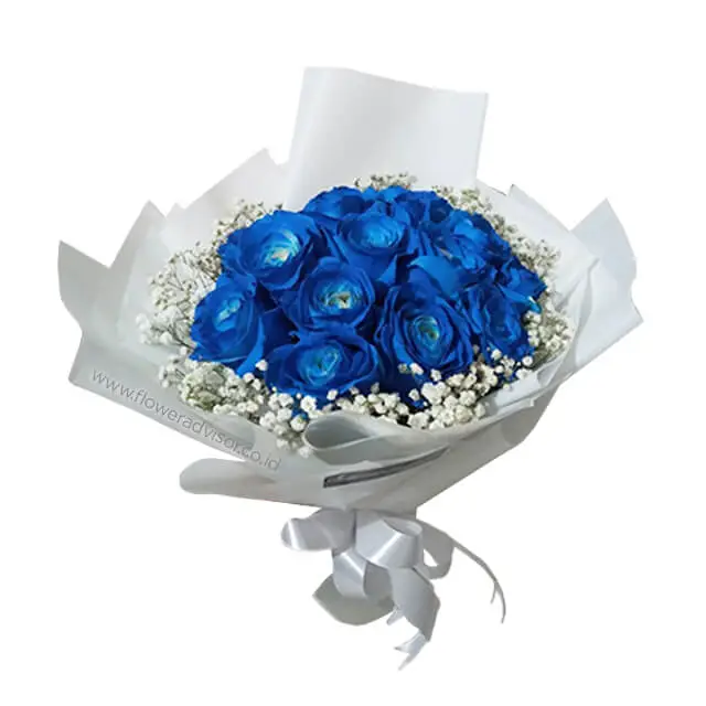 15 Blue Rose Bouquet Excellent