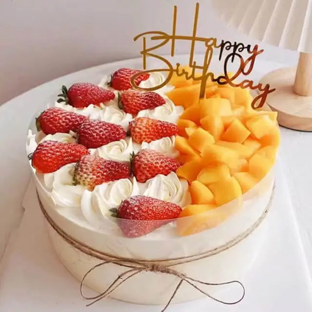 Mango-Strawberry Birthday Cake