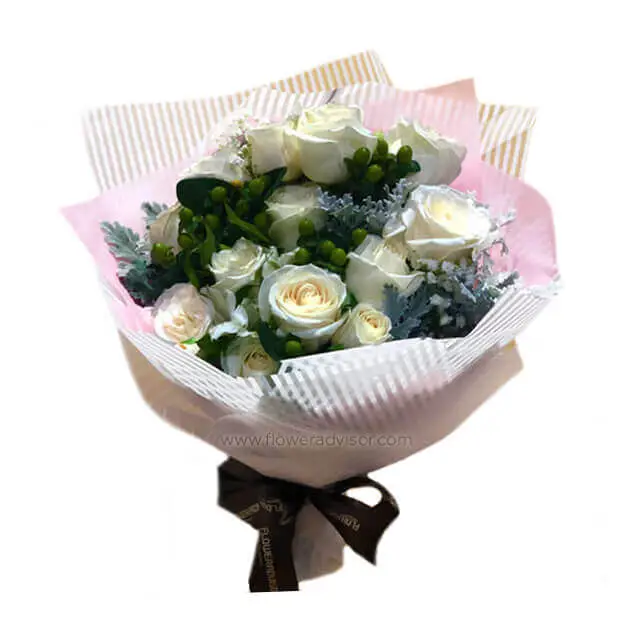 Beautiful White Roses Bouquet - In Still