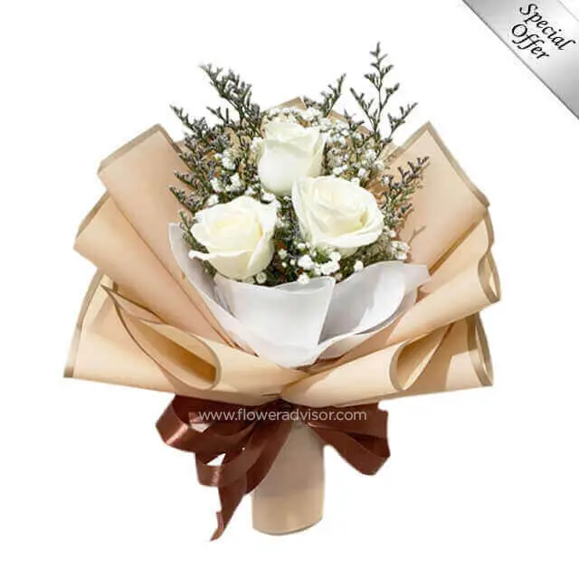 Elegant White Roses Bouquet - Calling It Love