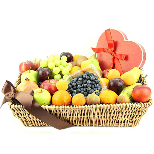 Heartfelt Chocolates Fruit Basket