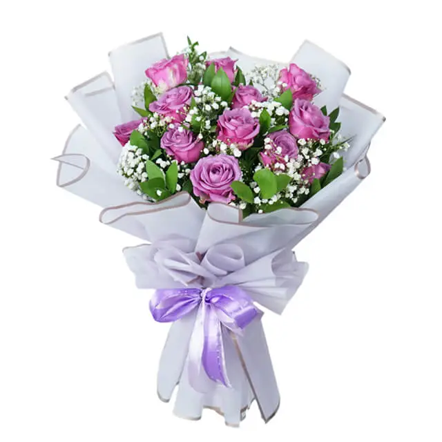Elegant Purple Roses Bouquet - Wonder Imperial