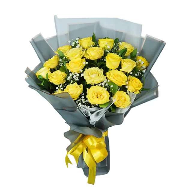 Vibrant Yellow Roses Bouquet - Wonder Yellow Harmony Rose