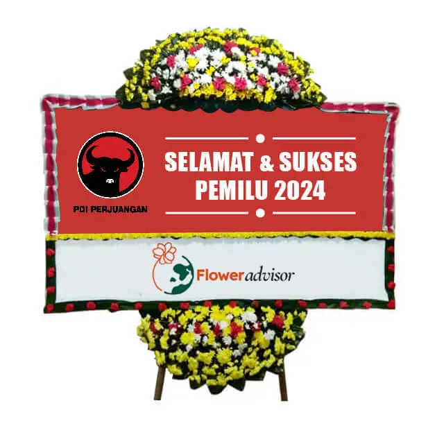 Bunga Papan Dukungan Partai PDIP Perjuangan - Pemilu 2024