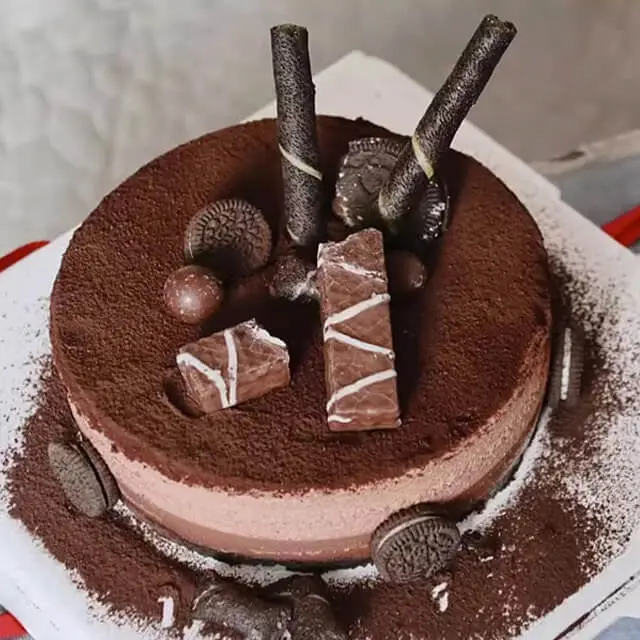 Oreo-Infused Tiramisu Mousse Birthday Cake