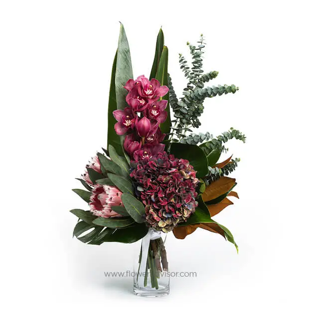 Teluka Wild Raspberry Orchid Bouquet - Table Flowers