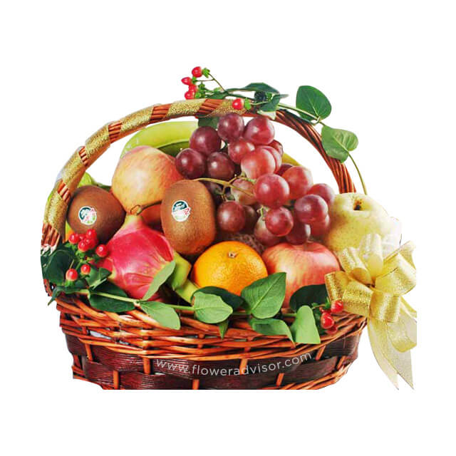 Mixed Fruits Basket Arrangement - Chinese New Year