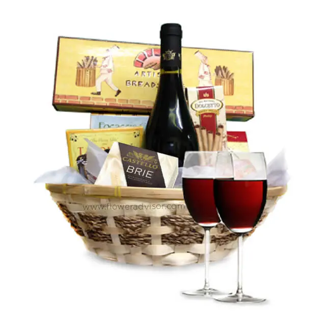 Red Wine & Cheese - Wine Gifts Basket