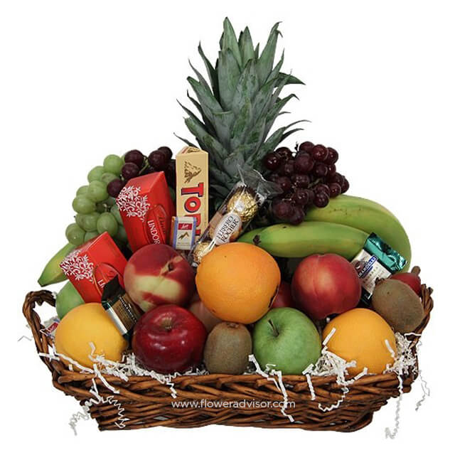 Tempting Fruit and Chocolate Basket - Get Well Soon