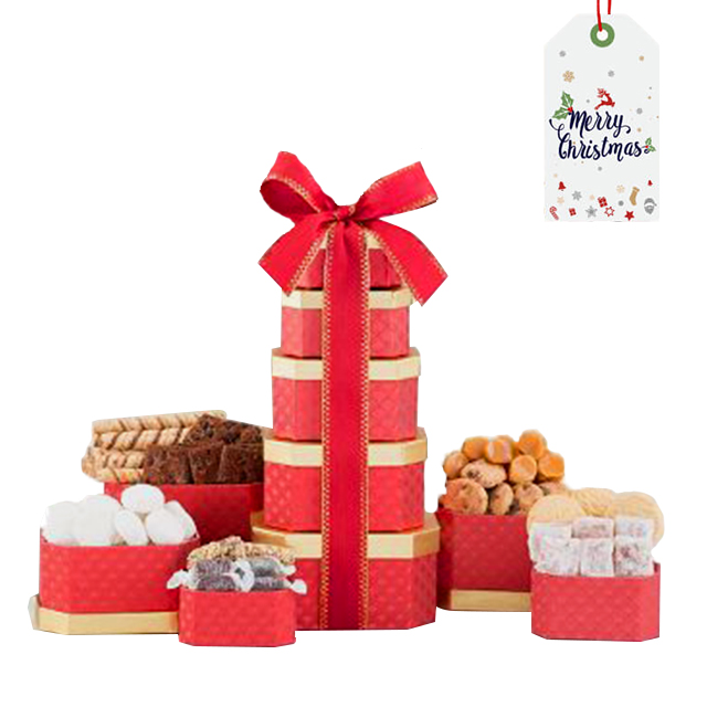 Christmas Cookie Box Tower - Christmas