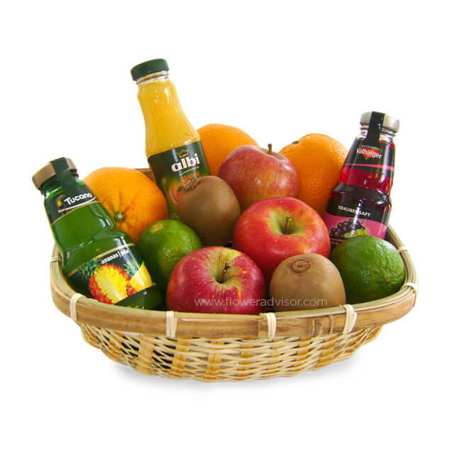 Our Fruit and Juice Gift Basket - Get Well Soon