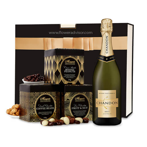 Chandon with Australian Chocolates & Nuts - Wine Gifts Basket