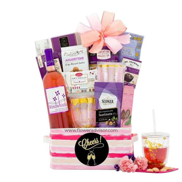 Cheers Moscato Wine Gift Basket - Friendship Day
