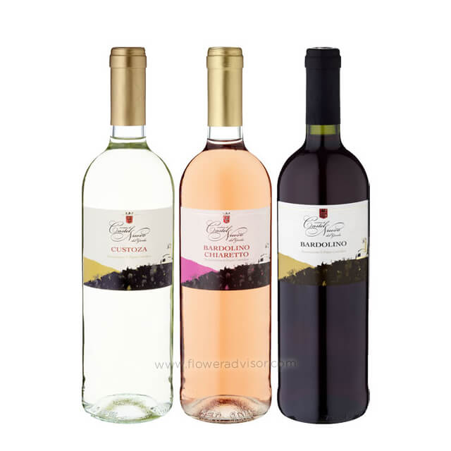3 Bottles of Wine The Gardasee Set - Wine Gifts Basket