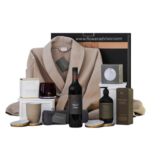 Lounging in Luxury with Red Wine Hamper - Thank You