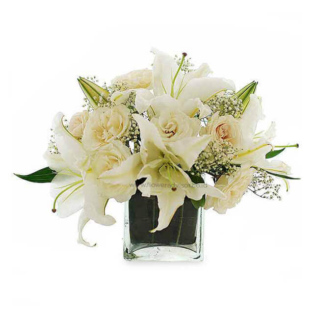 Crystaline Glamour - Luxury White Vase - Anniversary