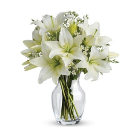Elegant White Lilies in a Vase - Christmas