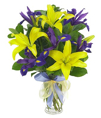 Stunning Lily And Iris Bouquet - Mothers Day